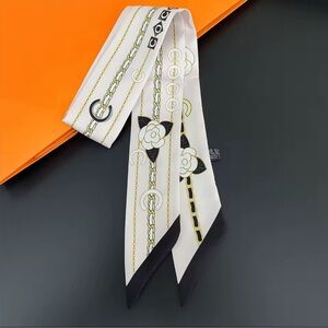 Designer Patterned Silk Scarf Tie - Red and Yellow